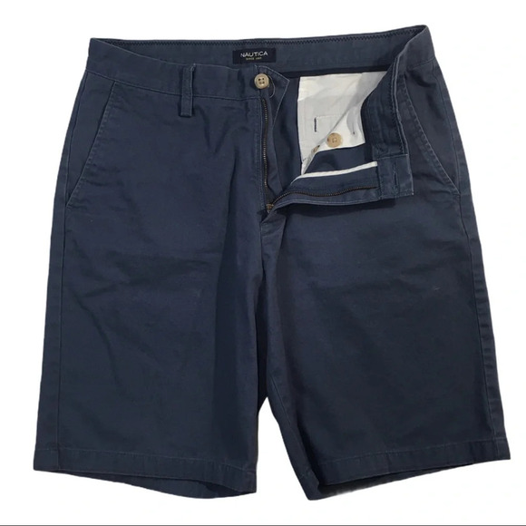 SH275 Nautica Designer Flat Front Chino Shorts 32 - Picture 1 of 6